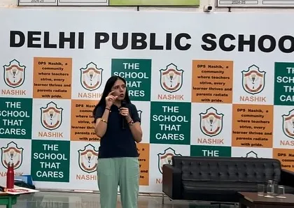 Speaking to a large audience of teachers at Delhi Public School. My goal is to inspire a shift from rote memorization to inquiry-based, meaningful learning.