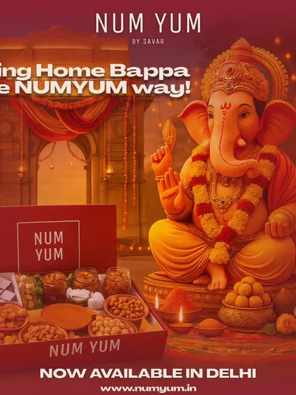 Celebrating Ganesh Chaturthi in Delhi? Bring Bappa home the Num Yum way with my specially curated festive platter, filled with traditional sweets and savories for the occasion.