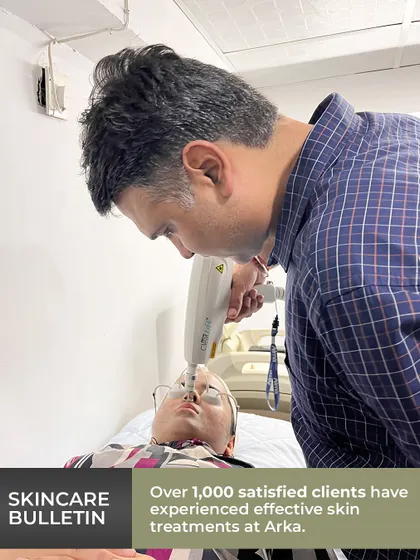 Here I am performing a skin treatment on a patient. With over 1,000 satisfied clients, my focus is always on delivering safe and effective results you can see and feel.