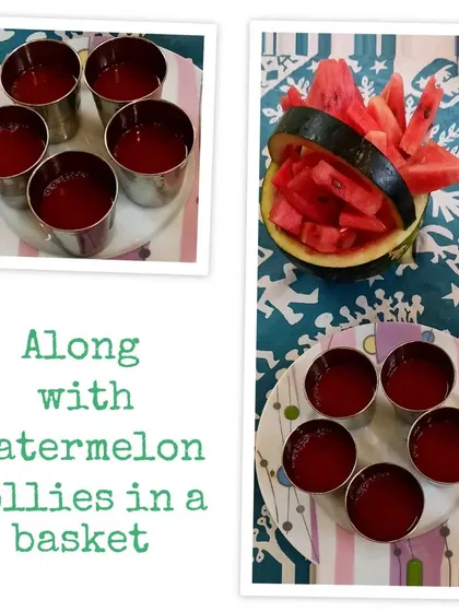 Scenes from our watermelon mojito making day, a perfect summer activity where children sliced, blended, and strained to create a refreshing drink.