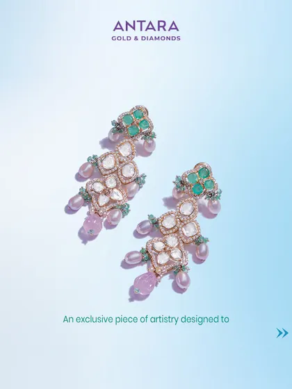 An exclusive piece of artistry designed to capture attention. These polki and gemstone earrings are a testament to unmatched elegance and unparalleled craftsmanship.