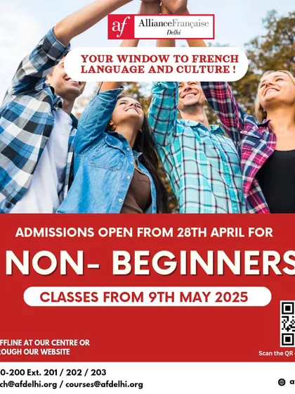 Admissions for non-beginners are open. Continue your French language journey with us. Our classes start from May 9th, so secure your spot now.