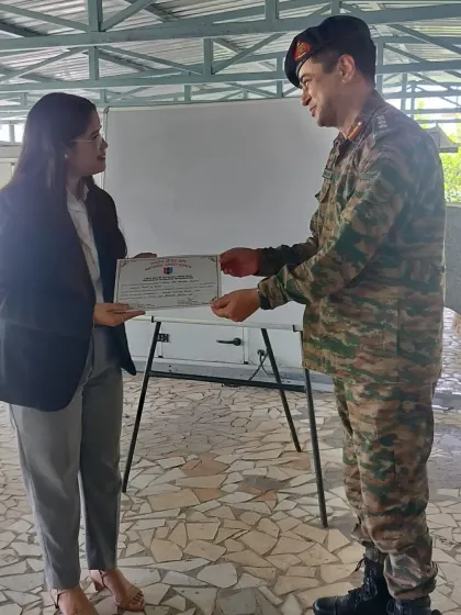 Receiving an award from the NCC for my contribution.