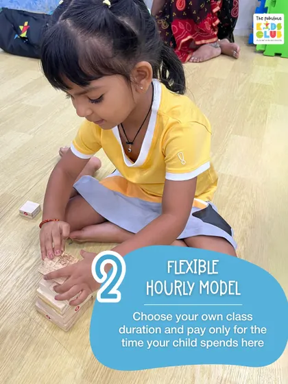 Our flexible hourly model is a key benefit for parents. You can choose your own class duration and pay only for the time your child spends with us.