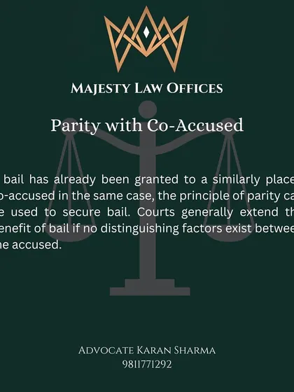 The principle of parity is a powerful tool for securing bail. If a co-accused person with a similar role in the case has already been granted bail, I argue that the same relief should be extended to my client, as courts generally favor consistency.