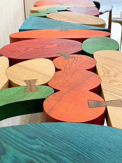 A top-down view of the "Doodle Console," revealing the playful arrangement of shapes and colors. It’s a functional piece of art that showcases our love for creative challenges.
