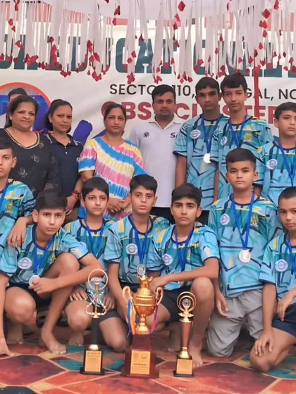 The Under-14 team secured the runner-up position at the CBSE Cluster XIX Kabaddi tournament. A fantastic achievement for our young players.
