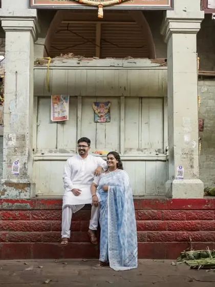 A pre-wedding shoot inside a historic Pune market, blending the couple's story with the city's heritage.