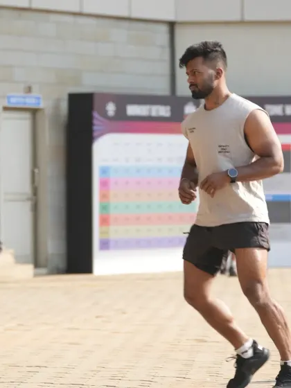 Staying light on my feet during a fitness competition. Conditioning isn't just about lifting, it's about being able to run, jump, and move efficiently.