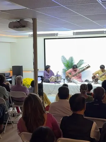 Performing for an attentive audience in New Jersey. This kind of setup is perfect for community events or private functions where guests want to enjoy soulful music.