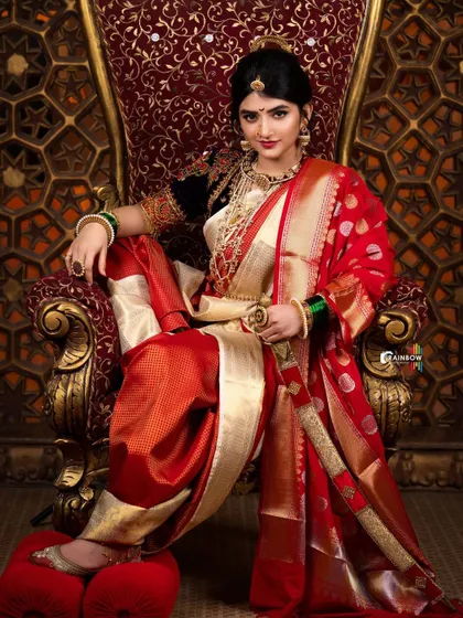 This variation of the Sreeleela portrait captures a more direct and intense expression, showcasing the versatility we can achieve within a single conceptual shoot.