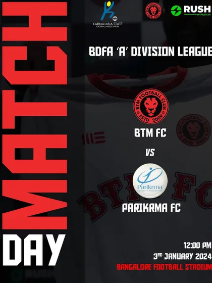 The official match day announcement for our season opener against Parikrma FC.