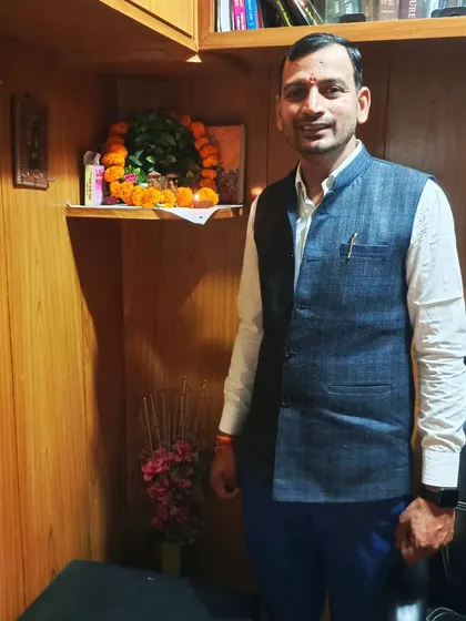 In my office during Diwali celebrations. Our traditions and values are an integral part of our workspace.