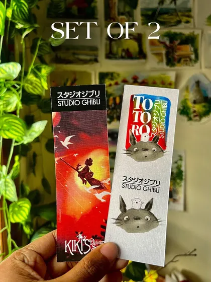 A set of two bookmarks featuring Kiki and Totoro. Perfect for fans who can't choose a favorite.