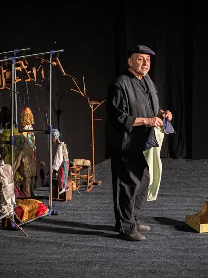 The puppeteer of 'Il Fil'armonico' takes a bow, a humble artist who has just shared a piece of his soul through his puppets.