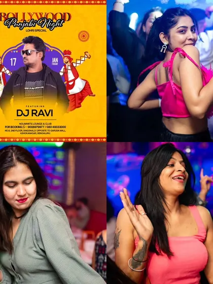 A collage for the Bollywood Punjabi Night Lohri Special at Nolimmits.