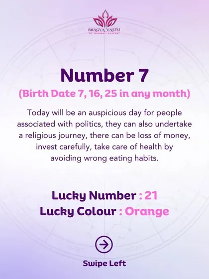 A daily forecast for Moolank 7. My guidance often includes tips on career, finance, and health, tailored to the specific vibrations of the day and your number.