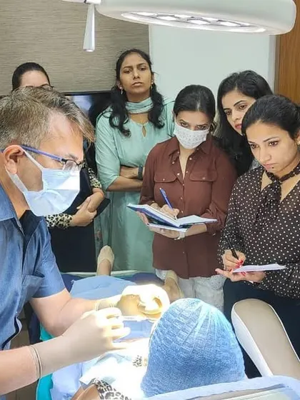 A focused training session on dermal fillers with a group of keen doctors. I believe in fostering an environment where every participant can observe, ask questions, and learn from each other.