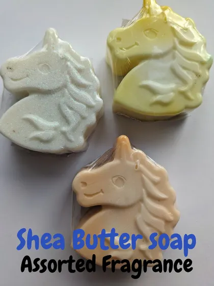 These shea butter unicorn soaps come in softer, pastel shades. They are just as moisturizing and gentle, perfect for delicate skin.