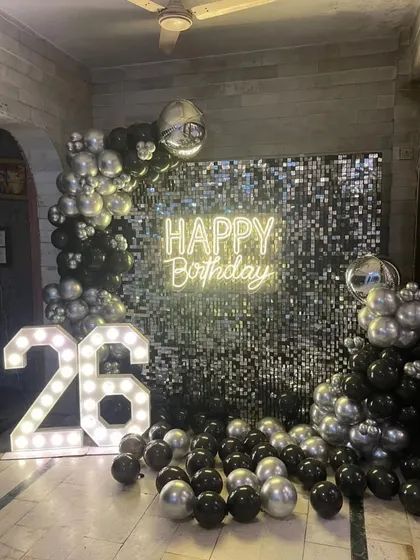 A full view of the 26th birthday setup, perfect for photos.