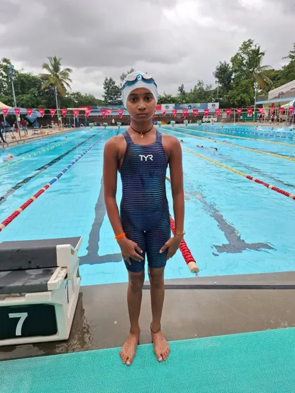 Dhrithi S. Vasishta, a bronze medalist in the 200m Backstroke.