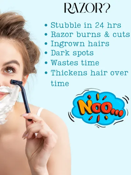 Still using a razor? It leads to stubble in 24 hours, razor burn, and ingrown hairs. It's time to consider a better, more permanent solution for hair removal.