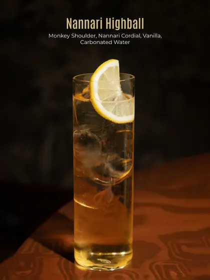 The Nannari Highball, a unique cocktail featuring the earthy flavour of nannari root.