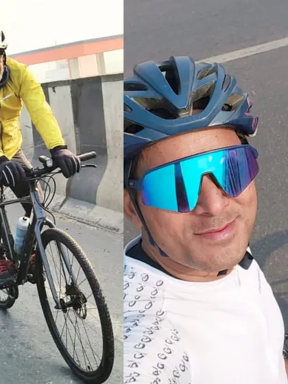 A collage of riders on the move and a selfie, capturing both the action and the personal connection.