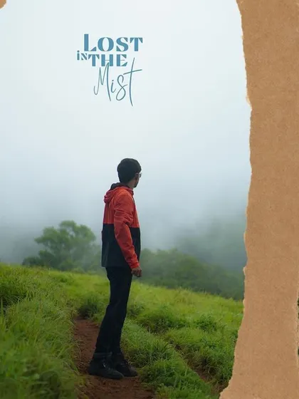 "Lost in the mist." A solo trekker enjoying the foggy atmosphere on the trail.
