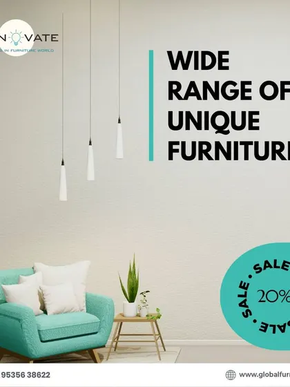A promotional graphic advertising a sale on our wide range of unique furniture.