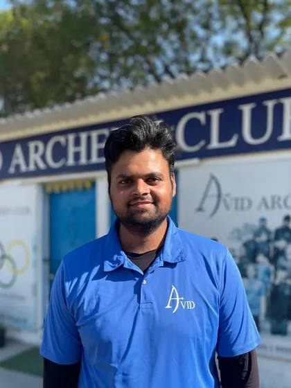 A portrait of our head coach, Ankit Yadav, at the Avid Archery Club. His leadership and dedication are central to shaping the skills and lives of our archers.