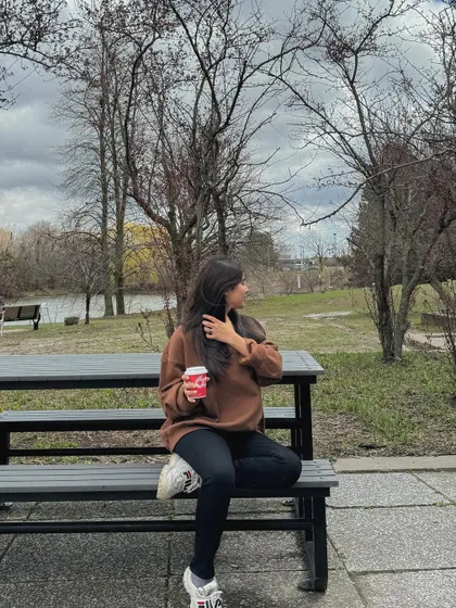 A candid shot of my casual college style, perfect for a day of studying.