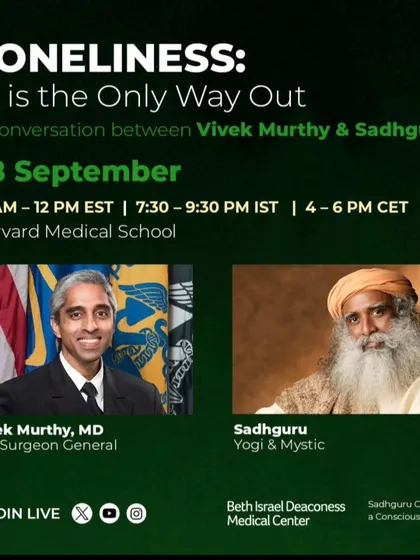 A conversation between U.S. Surgeon General Dr. Vivek Murthy and Sadhguru on the modern epidemic of loneliness. They explore how turning inward is the only way to truly address this fundamental sense of isolation.