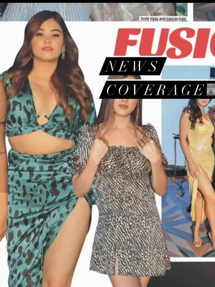 News coverage of our fashion show, highlighting some of the bold, modern designs we sent down the runway, including a printed co-ord set and a mini dress.