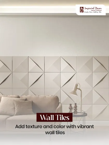 To add texture and color to this living room, I installed these vibrant 3D geometric wall tiles. They create a subtle play of light and shadow, adding interest to the wall without overwhelming the space.