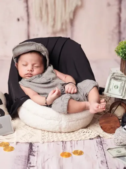 Another take on the "Boss Baby" theme, this shot offers a slightly different angle of the adorable setup.