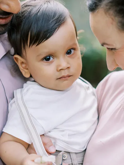 A close-up of a baby boy with the most curious eyes. These intimate portraits capture the soulful gaze of a child.