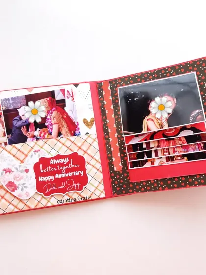 This page combines a photo pocket and a waterfall card, offering multiple ways to display your favorite memories.