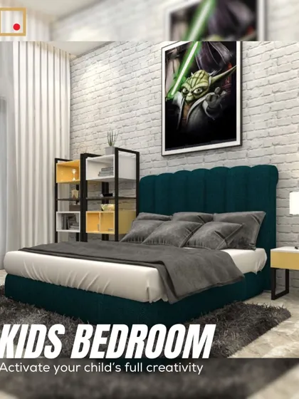 Activate your child's creativity with a room that reflects their passions, like this one featuring a 'Star Wars' Yoda poster.
