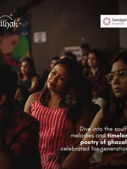 An audience member completely absorbed in the soulful poetry of ghazals. These are the moments of pure connection that make curating these events so fulfilling.