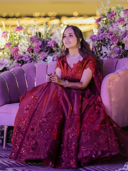 Sangeet glam with a touch of drama. I created a sultry smokey eye to complement this bride's ravishing red ensemble, making her look elegant and powerful.