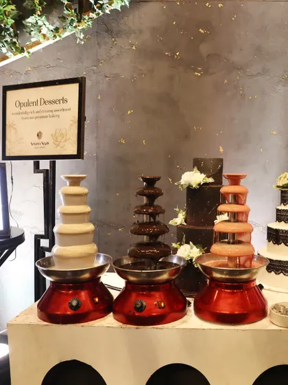 Welcome to our Opulent Desserts station, a world of pure indulgence. Featuring cascading chocolate fountains in multiple flavours and an array of handcrafted cakes, it is a grand finale that promises a memorable, sweet conclusion to your event.