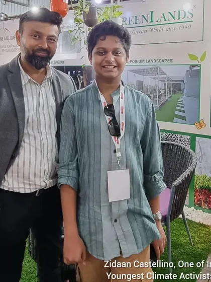 I was thrilled to meet Zidaan Castellino, one of India's youngest climate activists, at the Landscape & Gardening Expo. It is inspiring to connect with the next generation of green leaders.