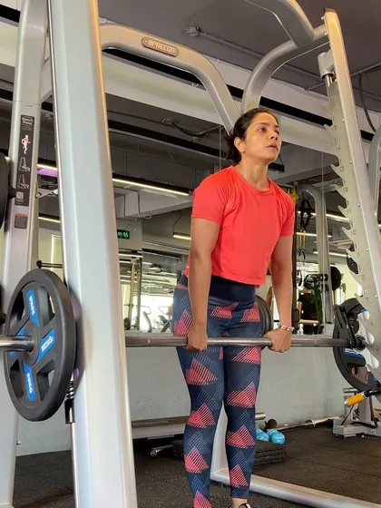 Working on rack pulls to improve the top portion of my deadlift and build back strength.
