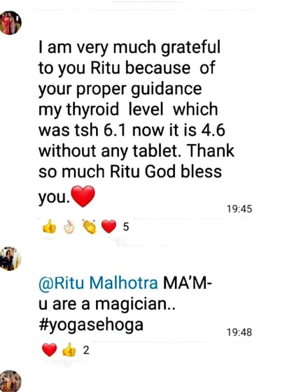 This client testimonial is a wonderful example of how targeted yoga can help manage and reverse lifestyle conditions. With proper guidance and consistent practice, this client was able to normalize their thyroid levels without medication.