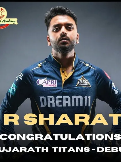 Congratulations to my student Sharath BR on his debut for the Gujarat Titans in the IPL. Seeing players you've coached reach the highest level is an incredible feeling.