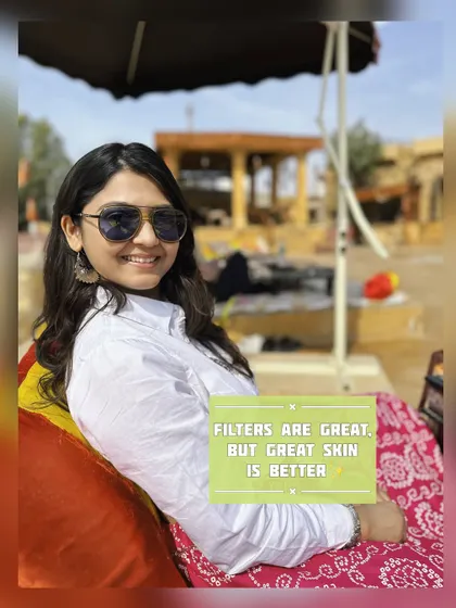 Filters are great, but great skin is better. My philosophy is to build a foundation of healthy skin through consistent care and a balanced lifestyle, so you can feel confident with or without a filter.