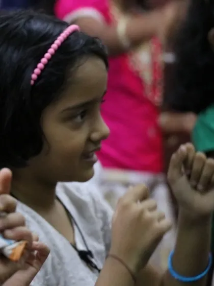 The rapt attention of the young audience. Our goal is to create an immersive experience where every child feels connected to the narrative.