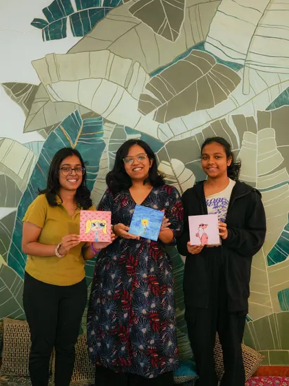 More beautiful artwork from our "Paint with Kittens" fundraiser. We love seeing the unique creations inspired by our furry little muses.