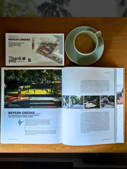 The full article spread for Nepean Greens in the LA Journal, detailing the transformation of the abandoned park.